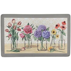 Garden Blooms Anti-Fatigue Mat Non-Slip Kitchen Mat, 18"W x 30"L Floral Printed